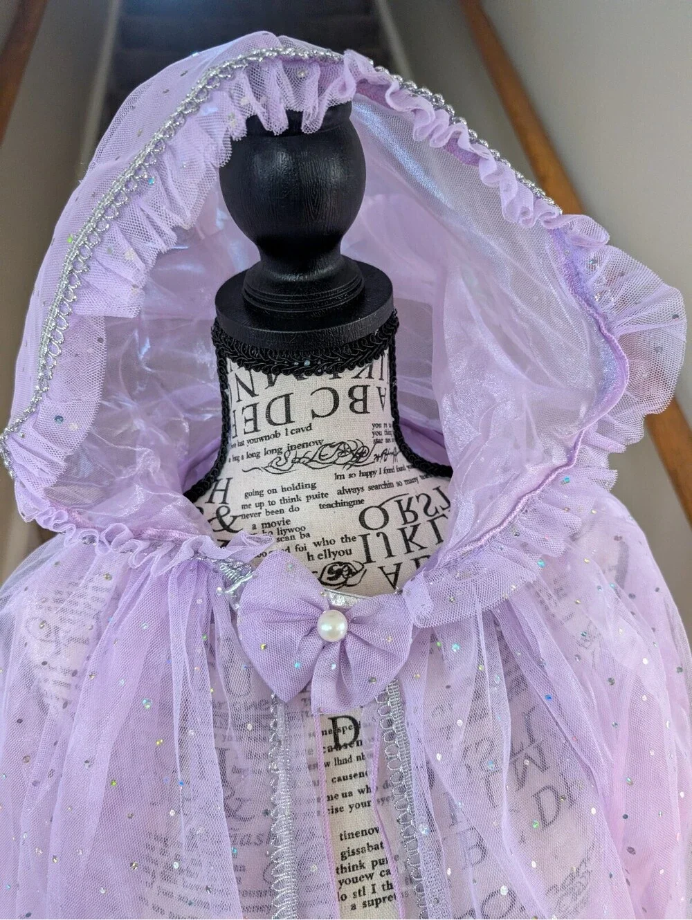 Girl's Fantasy Fairy Dress Up Costume Sheer Cape w/ Hood Sparkly